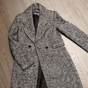 Mixed Knit Wool Coat